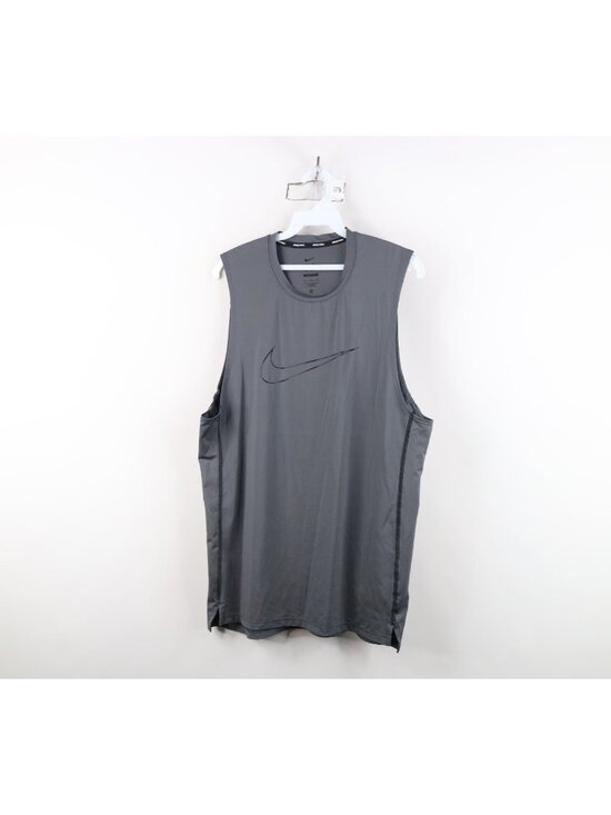 Nike Pro Mens L Slim Fit Big Swoosh Logo Compression Sleeveless Training T-Shirt - Picture 1 of 15